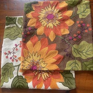 Two 18” Crate & Barrel throw pillow covers in Lucciana flower print